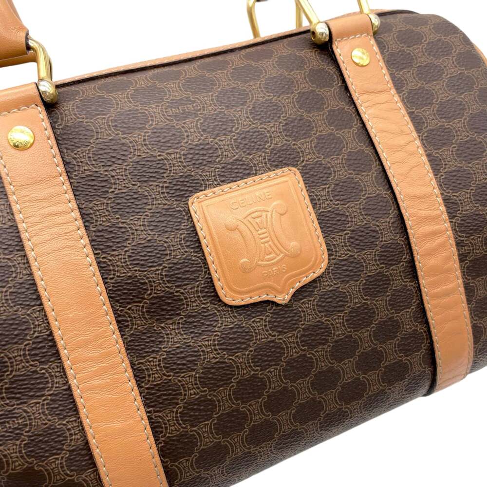 Celine (Authentic) Macadam Brown Medium Boston Ha… - image 6